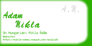 adam mikla business card